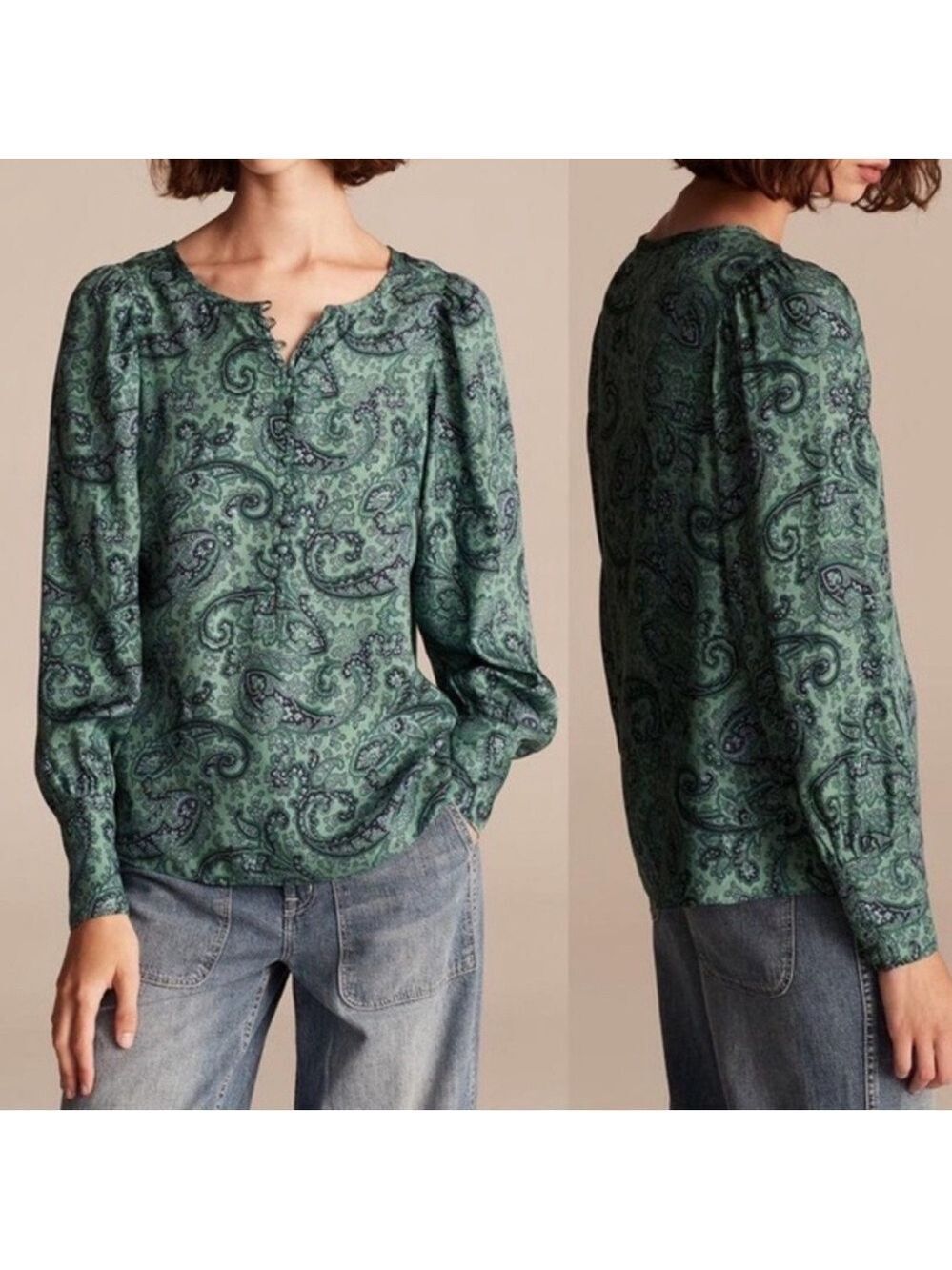 Rebecca Taylor Margaux Paisley Top Size 8 NWT